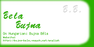 bela bujna business card