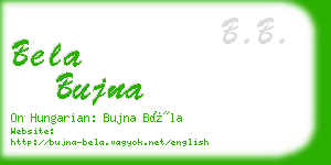 bela bujna business card